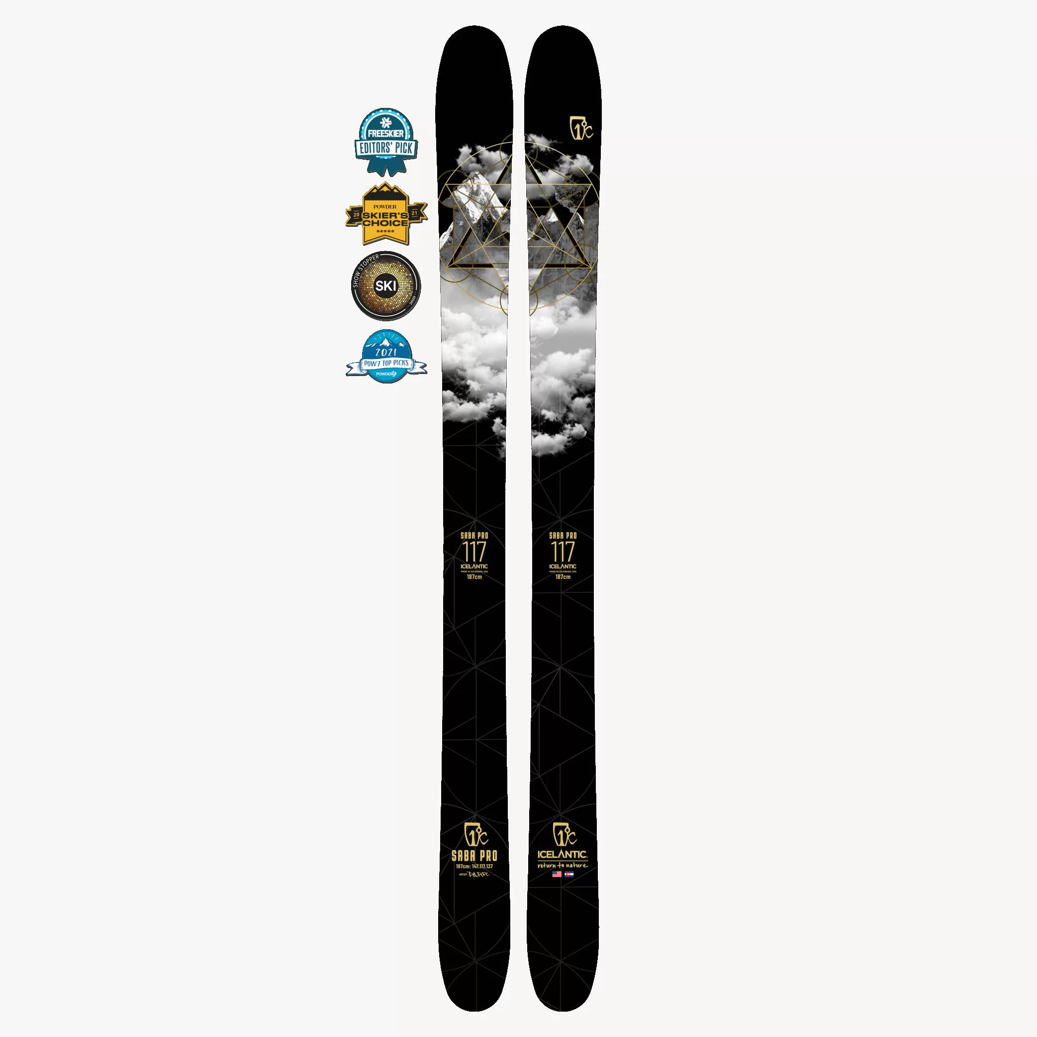 20/21 Icelantic Saba Pro 117 187 w/ Elan Attack 13 Demo Ski